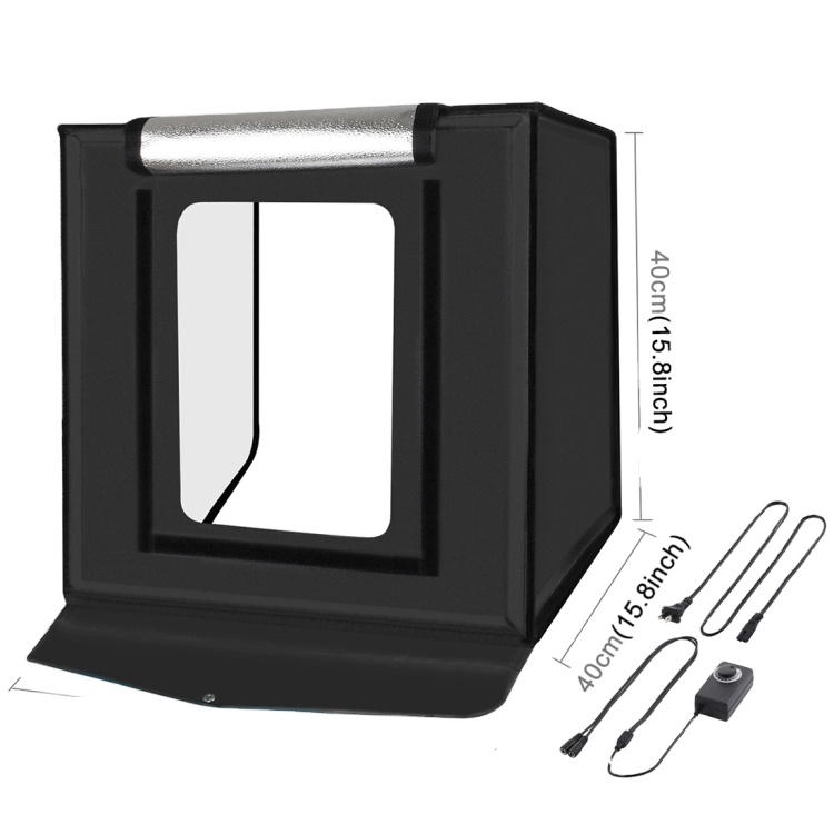 Amazon горячая Распродажа Портативная фотостудия 40 см складной 24W 5500K белый свет Световой бокс для студийной 40 см с 6 видов цветов фон для фотосъемки