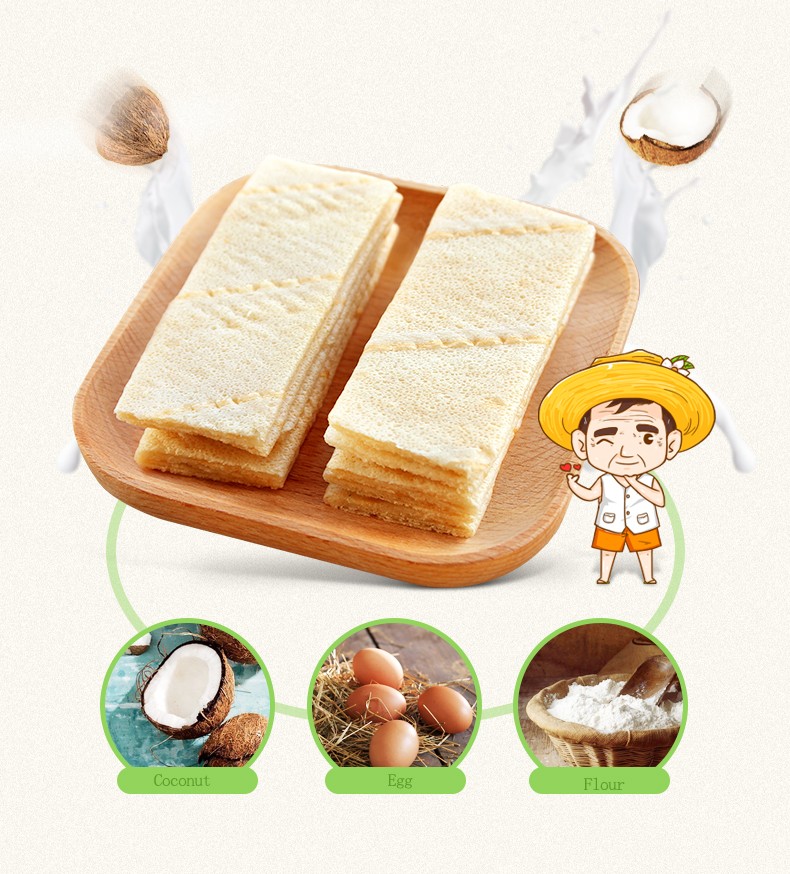 Здоровые фрукты вкус вафли печенье кокосовое хрустящее крекеры