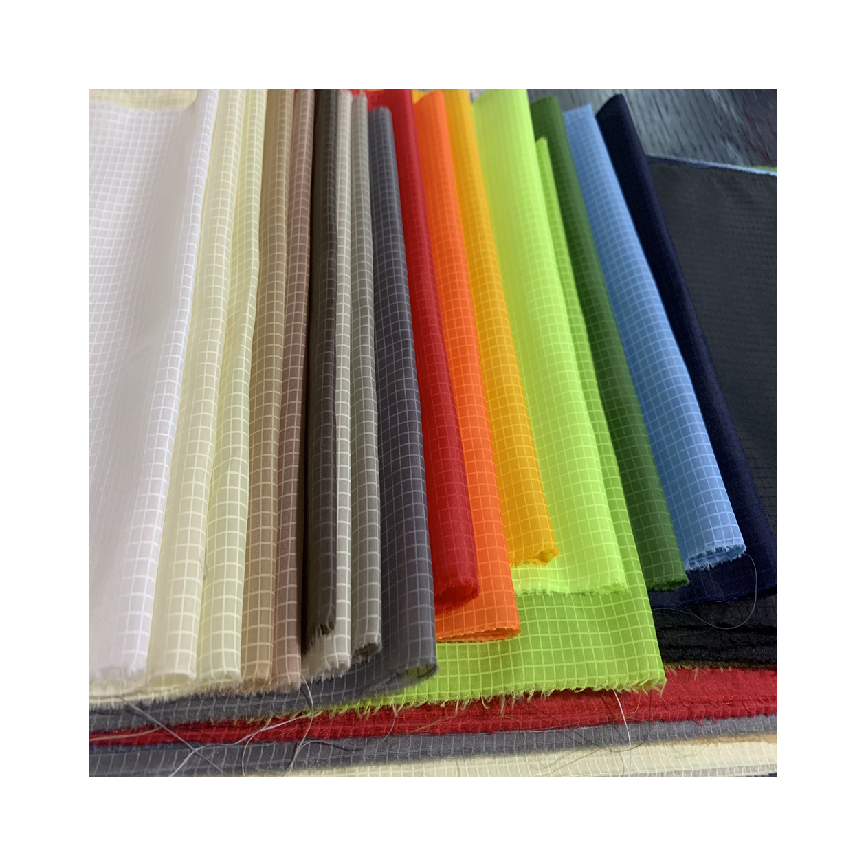 Gray fabric polyester ultra light texture fabric for printed jacket sportswear fabric and PU coating tent sleeping bag and kite
