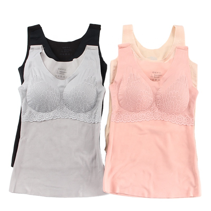 New Threaded One-piece Soft Thermal Underwear Plus Velvet Ladies Lace Sexy Warm Women Wholesale Thermal Underwear Vest