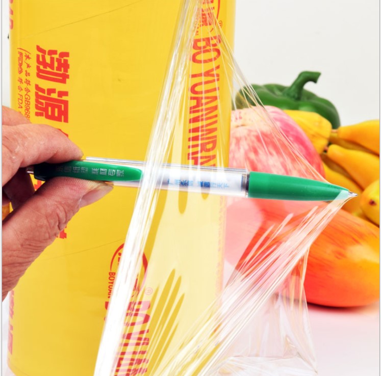 Anti-puncture high clarity 0.15um thickness PVC food grade cling film for wrapping machine
