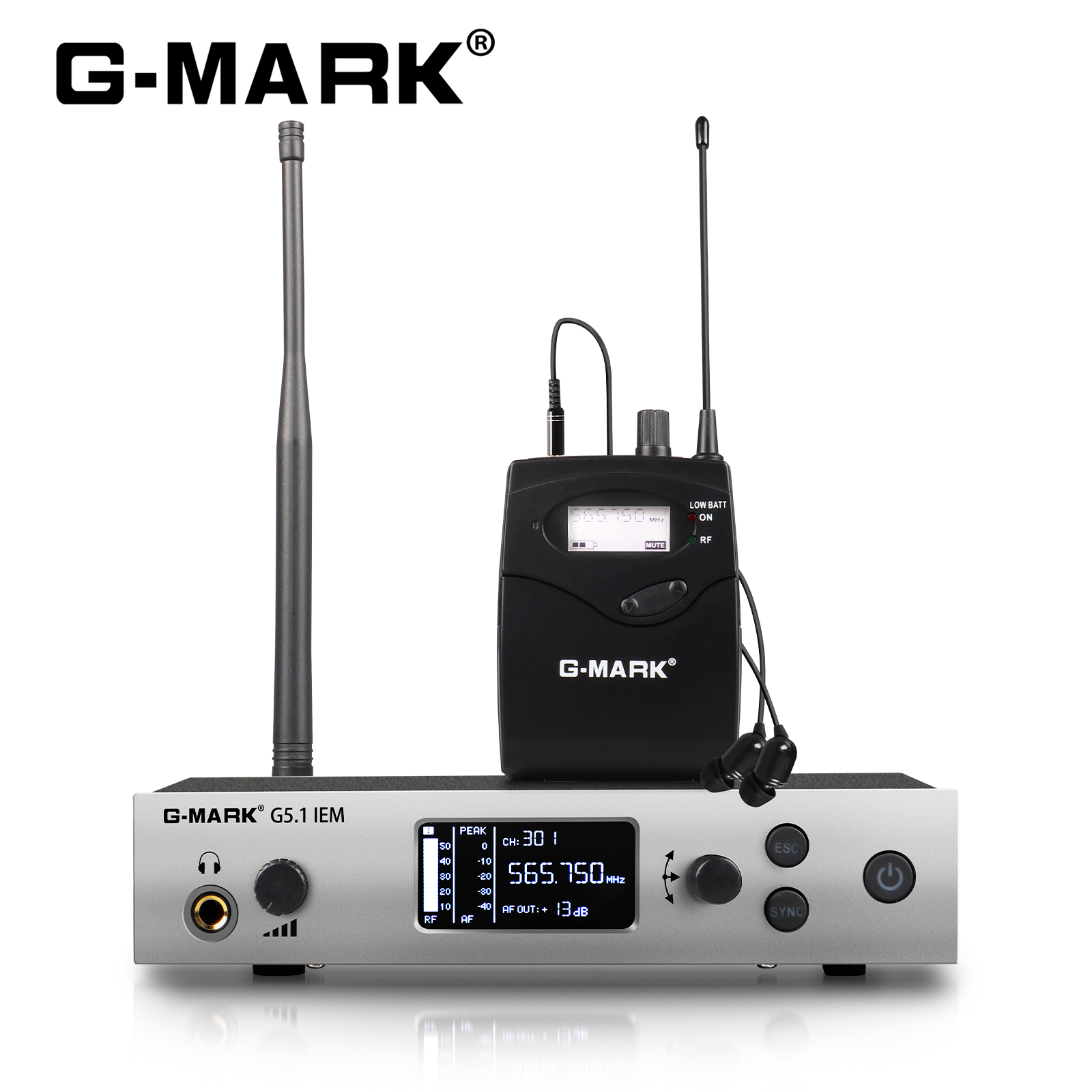 G-MARK IEM G5.1 одноканальный UHF частота выбирается этап возврата беспроводные наушники беспроводные inears мониторов системы