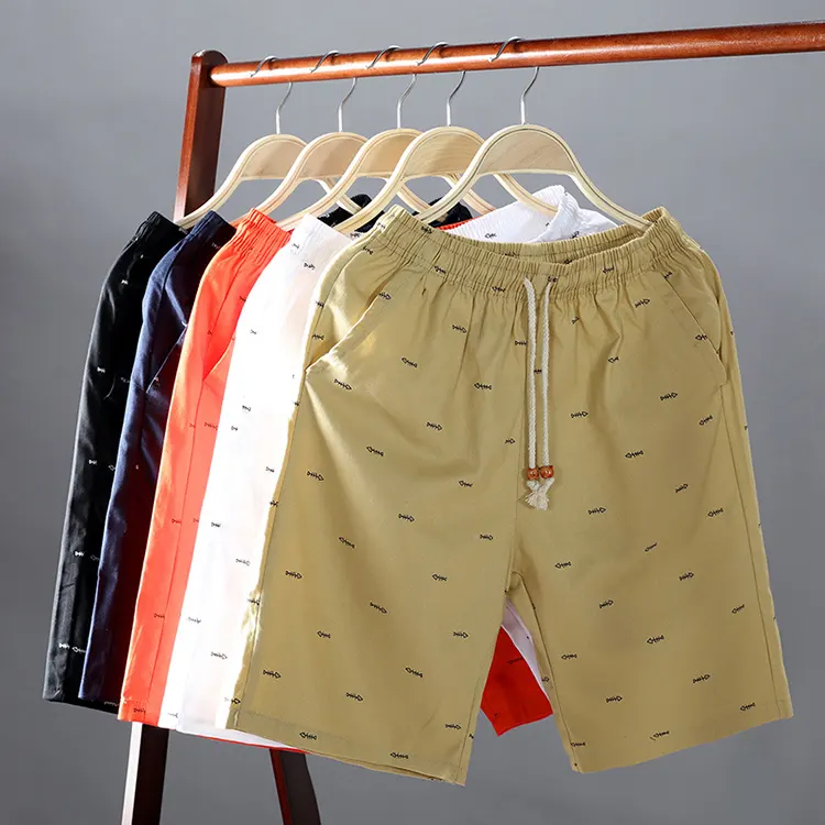 Мужские летние шорты, повседневные мужские шорты с принтом рыбьей кости, брюки больших размеров, 2020