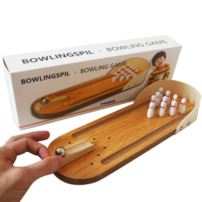 Mini Bowling Table Game Children Creative wooden mini desktop bowling game Funny Indoor Table Sport