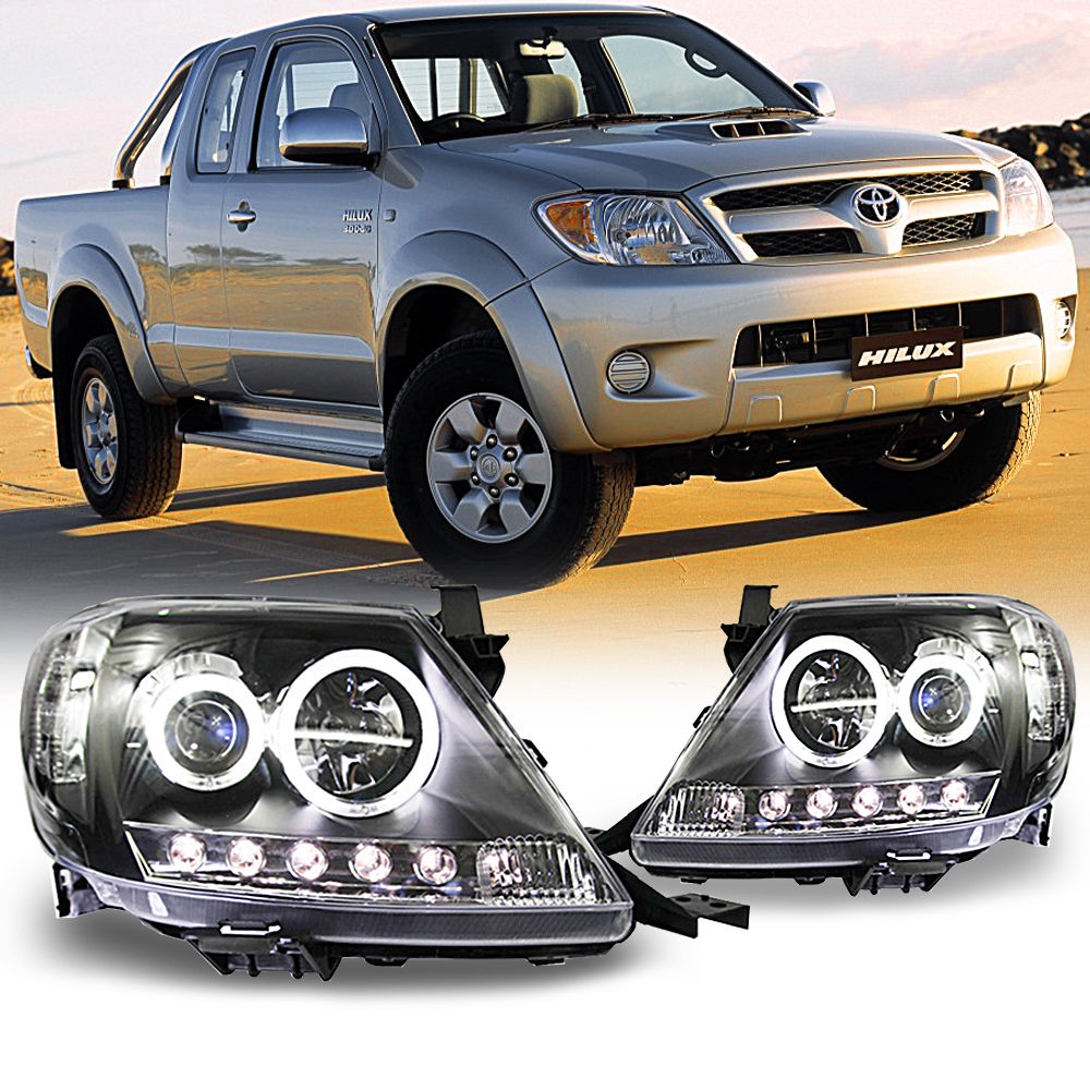 Светодиодный проектор «ангельские глазки», черный корпус для Hilux Vigo 2010 2011 2012