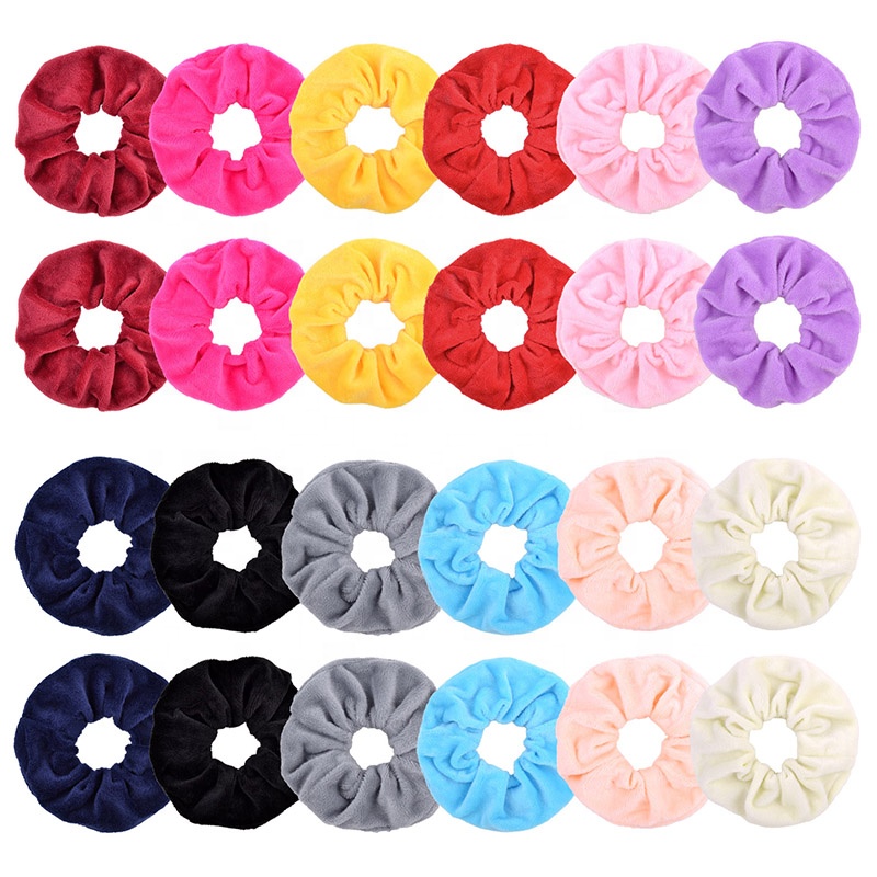 Soft Hair Drying Towel Scrunchies Microfiber Thick Fuzzy Hair Bobbles For Women Hair Bands