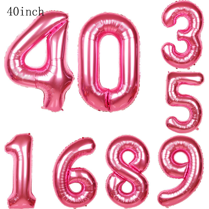 Baby Shower поставки Рождественский подарок 40 дюймов розового цвета с принтом цифры фольгированный шар с гелием для свадебной вечеринки и вечеринки в честь Дня Рождения, Декор
