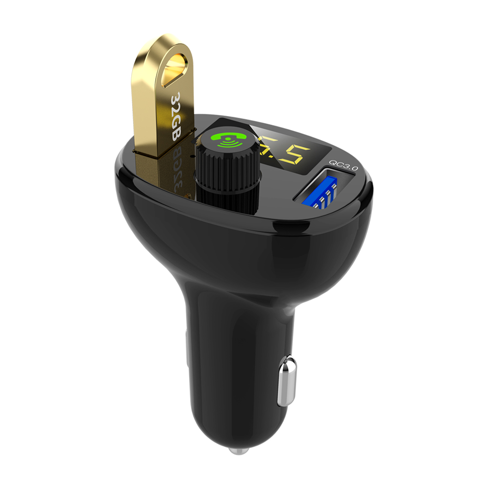 Автомобильное зарядное устройство BT23 для быстрой зарядки телефона QC3.0 + 1A, высококачественный FM-передатчик, зарядное устройство, автомобильный комплект, FM-передатчик, автомобильный mp3-плеер