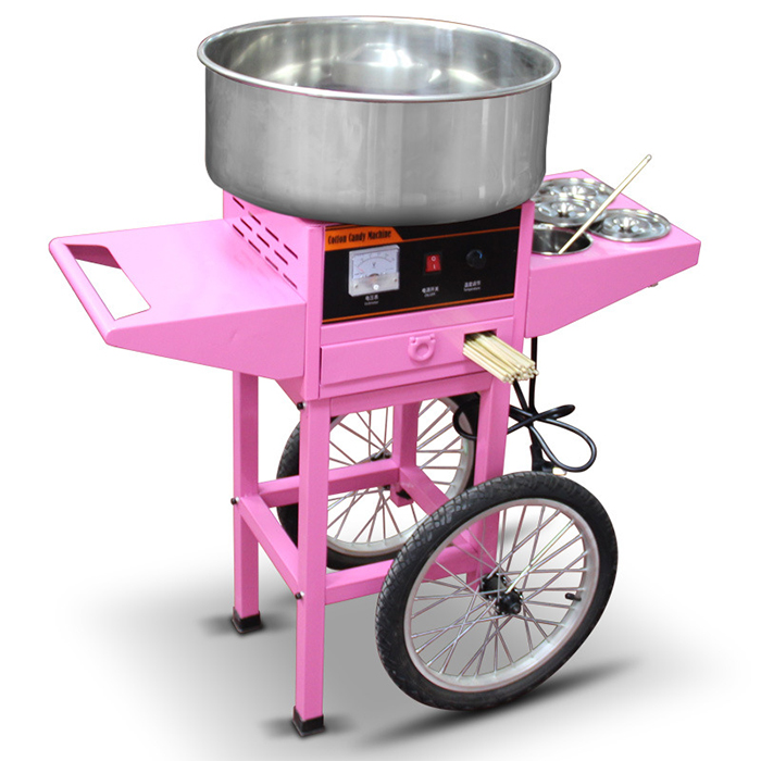 Electric Pink Small Flower Cotton Candy Maker Floss Cart Machine