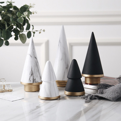 Nordic Ins modern simple luxury marbling Christmas Tree ceramic home decor ornament