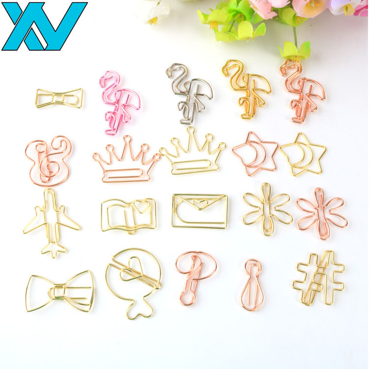 bow design shaped paper clip with rose gold crown diamond hanger envelope cross star camera triangle heart drop round ring