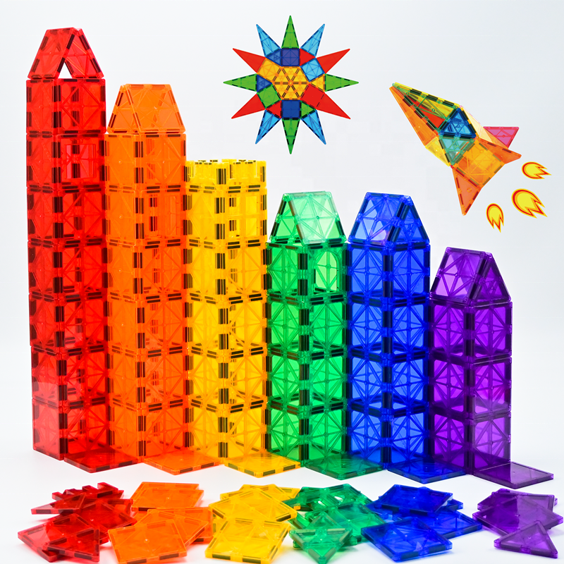 Educational Building Blocks Set 100 Pieces 3d Magnetic Tiles CPSC CE EN71 ASTM Kids Plastic Toys