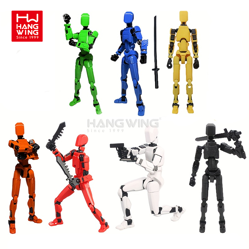 HW 2024 New Tiktok Hot Sell Lucky Dummy 13 Multi-Joint Moving Full Bodyaction Figures Model 3D Printed DIY Assembling Toys