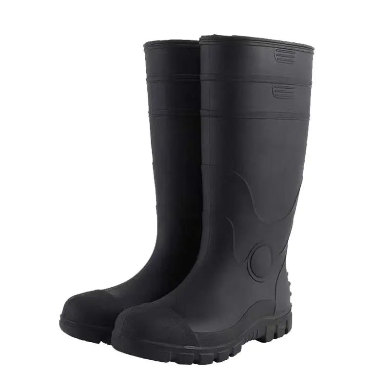 Waterproof Rubber Rain Boots, Wholesale Steel Toe Safety PVC Boots for Industry L002