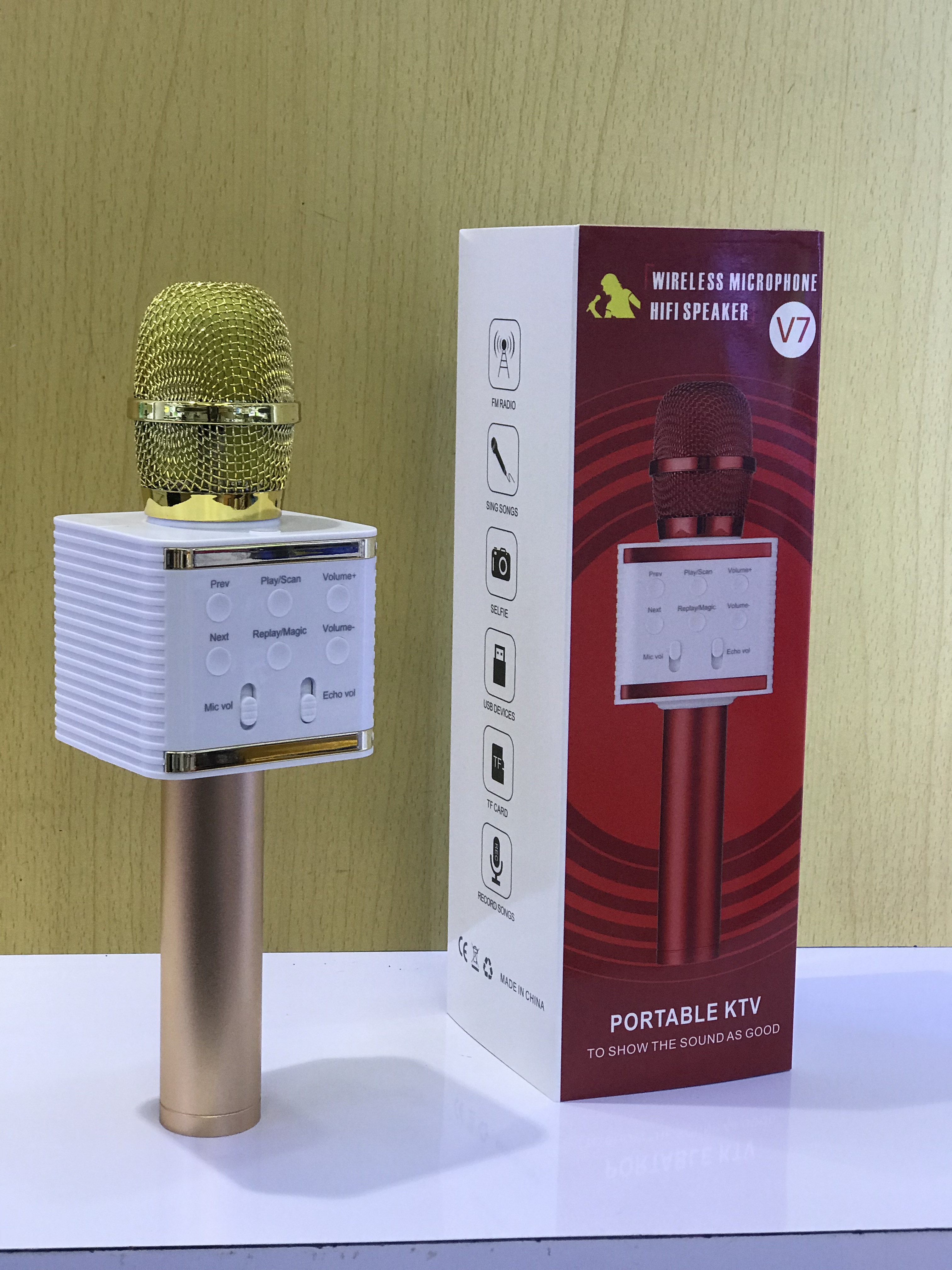 Лидер продаж, беспроводной микрофон KTV V7, ручной микрофон, динамик, USB Портативный BT беспроводной динамик, микрофон для караоке для мобильного телефона