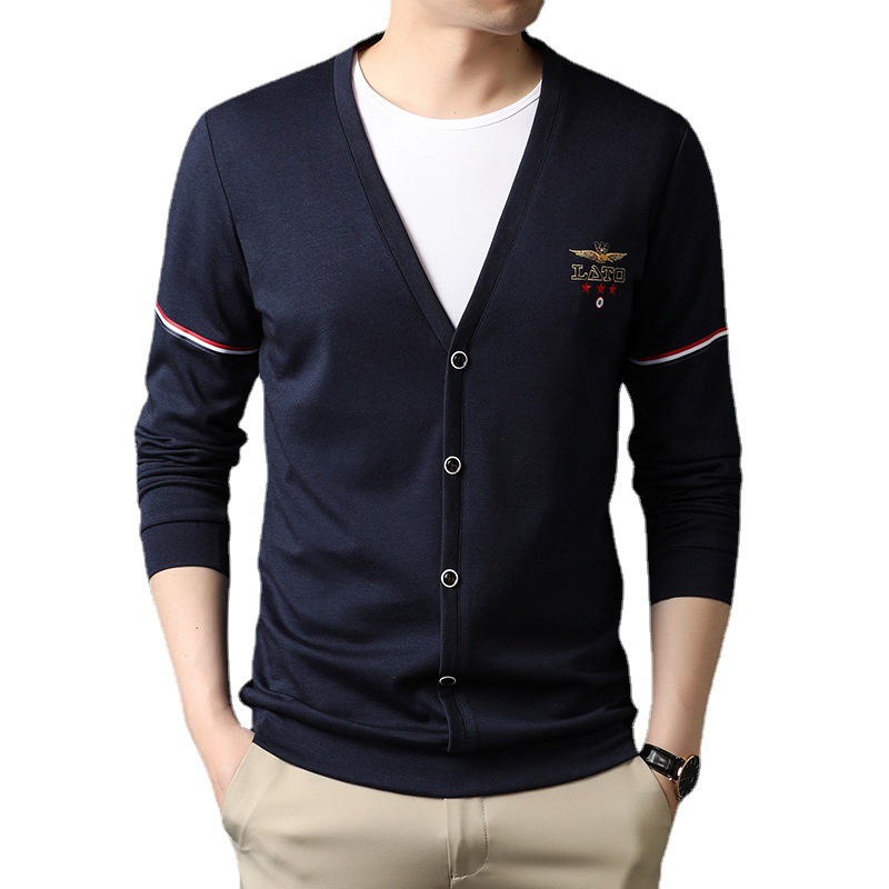 Wholesale autumn winter Big size cardigan men casual cardigan sweater big size knitted Long Sleeve V neck tall cardigan sweaters
