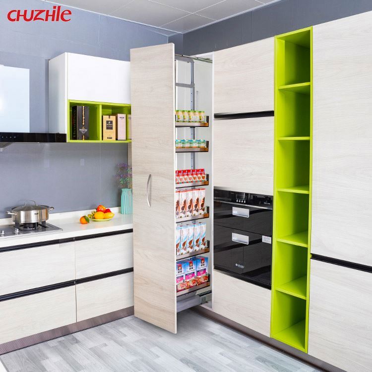 Hot Selling Stainless Steel Panel Basket With Glass Design Tall Unit Basket kitchen cabinet accessories pull out basket
