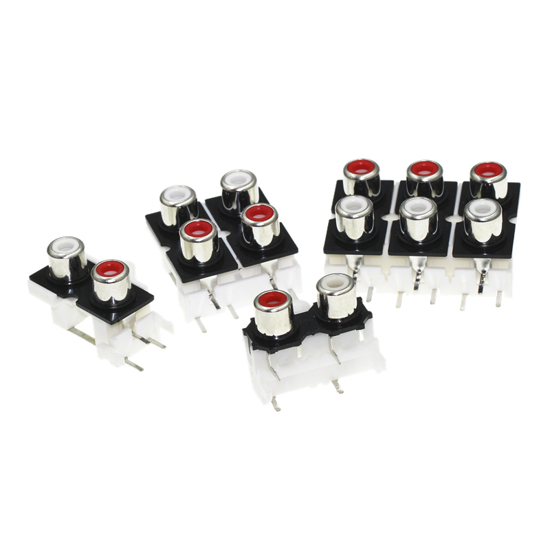 RCA Socket Connector AV2-8.4-9 2-Hole, 4-Hole, 6-Hole Audio Connector Audio Connector Mother Socket Signal Audio Plug