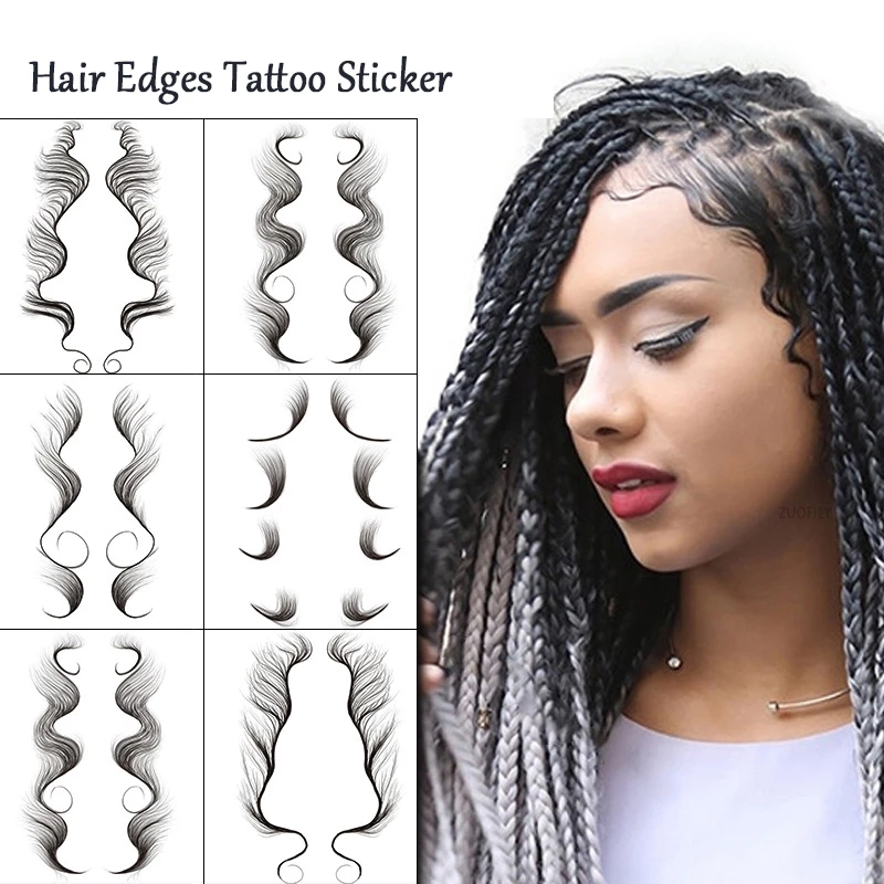 Private label Bangs Tattoo sticker hairline edge sticker Tattoo with bangs