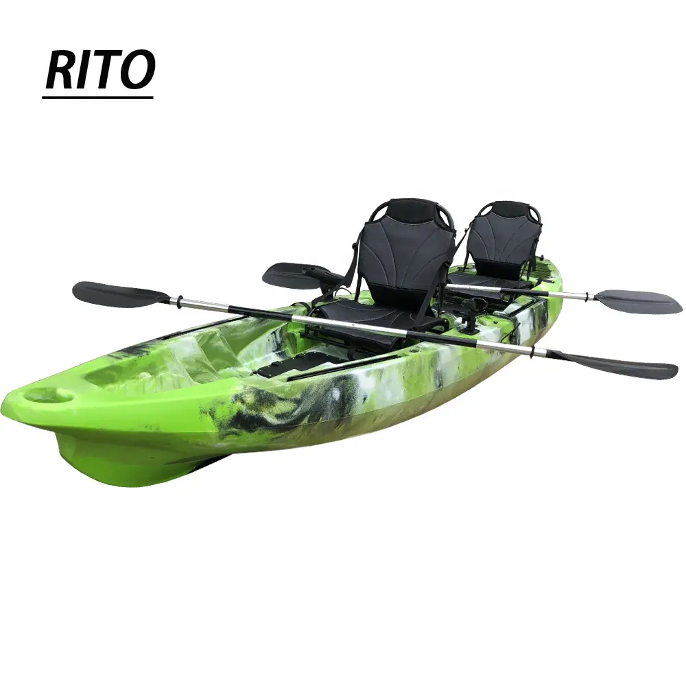 Manufacturer 12ft sit on top double 2 person tandem recreational fishing kayak for sale