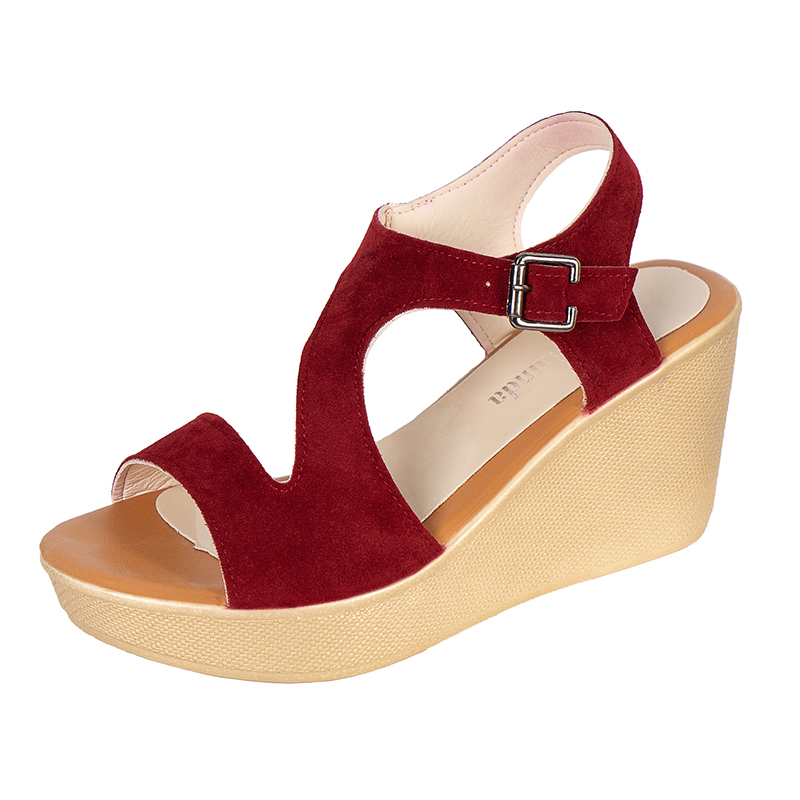 2021 vintage women open toe wedge heel platform sandals for female