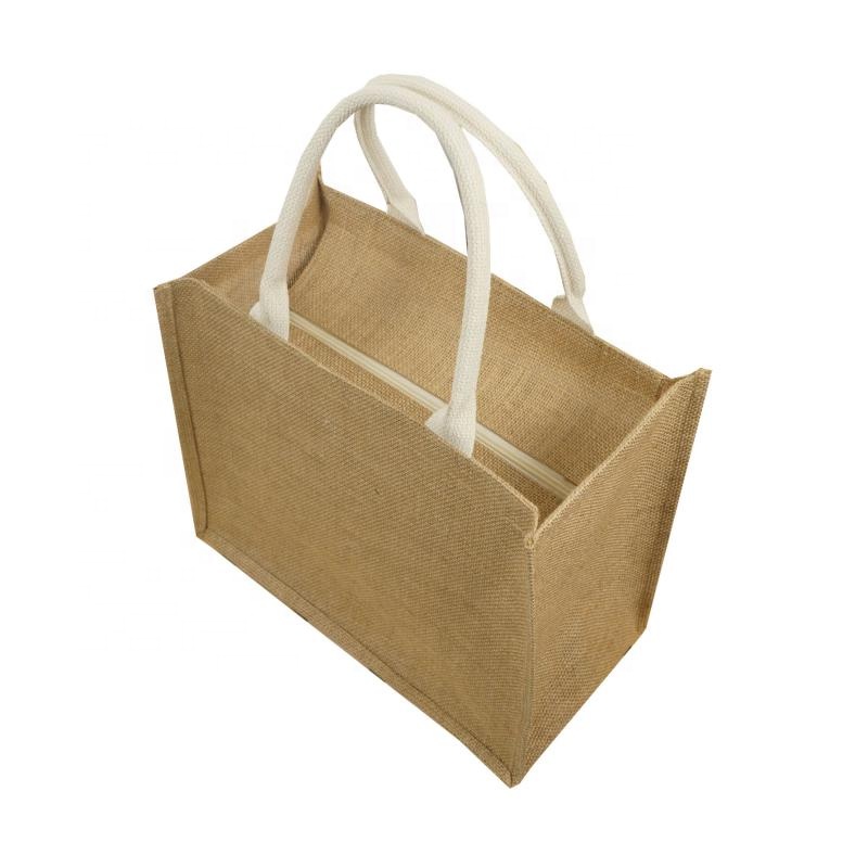 Custom Luxury Lifestyle Bags Durable Tote Bag For Promotion jute Bags Wholesale Textile Packaging With Zipper