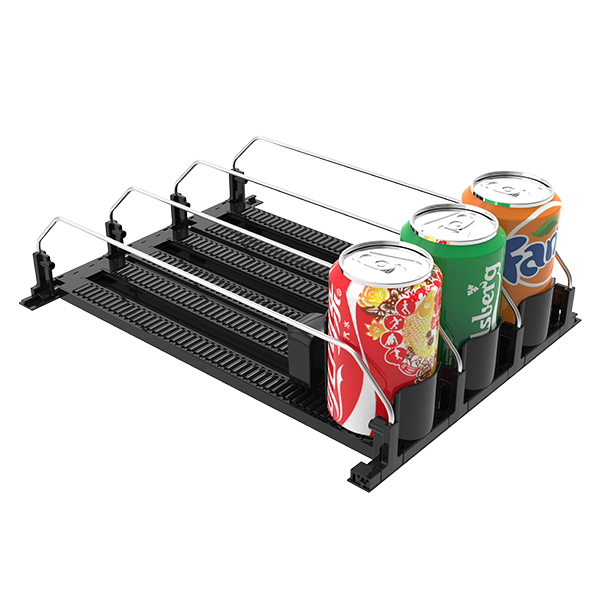 Supermarket Auto Feed Metal Divider Roller Bottle Drinks Can Beverage Shelf Pusher System For Retail Stores