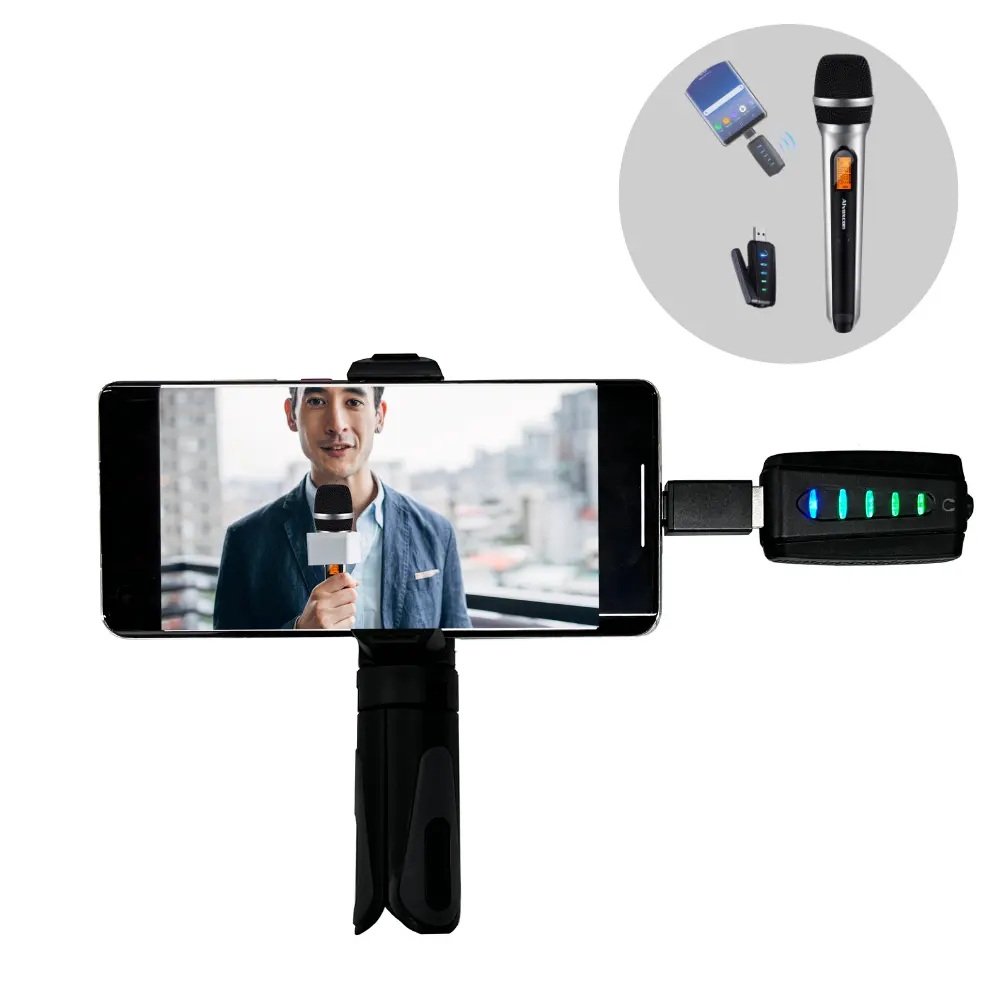 USB Wireless Microphone, Panvotech UHF Unidirectional mic for mobile phone, computer, PA, Podcasting,Vlogging,Youtube, Karaoke