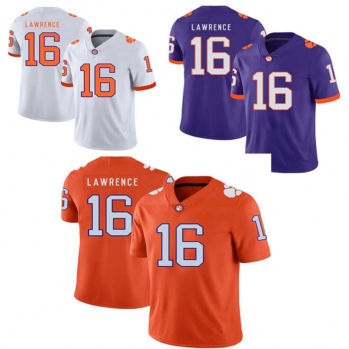 2021 New Trevor Lawrence 16 Jersey Blue White American football Jersey