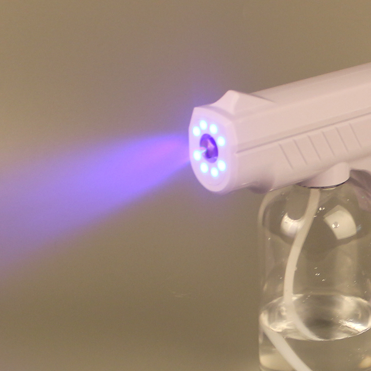 Newest 800ml Wireless Portable Disinfection Blue Light Nano Gun Ultra Fine Aerosol Water Mist Trigger Sprayer