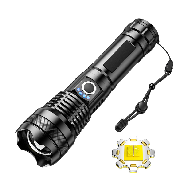 Водонепроницаемый тактический фонарик xhp50 с зарядкой от USB, мощный портативный светодиодный фонарик для кемпинга, улицы