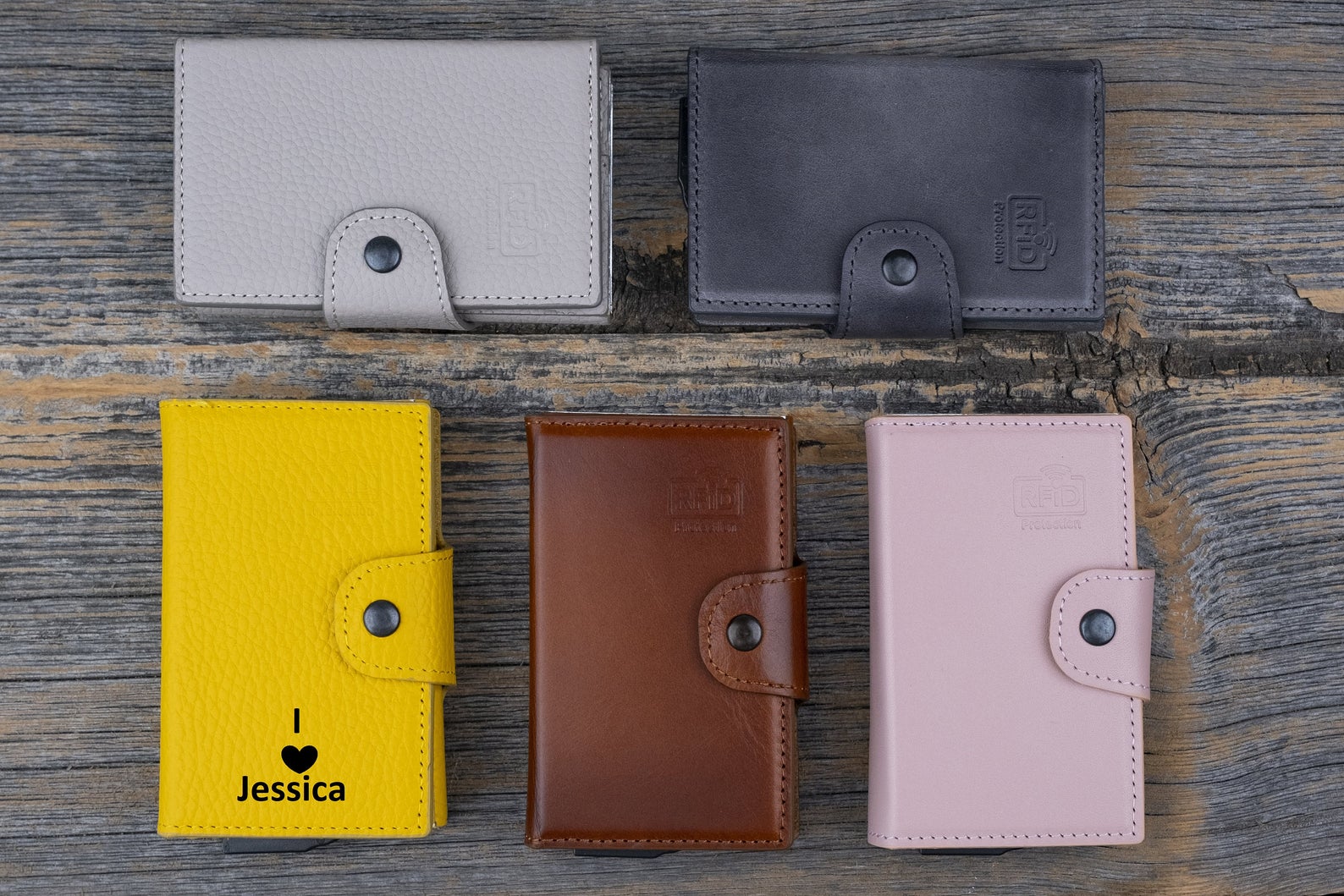 Custom Modern PU Leather Pop up Money Clip Wallet Aluminum RFID Blocking Men Metal Blank Case Slim Credit Card Holder Wallet