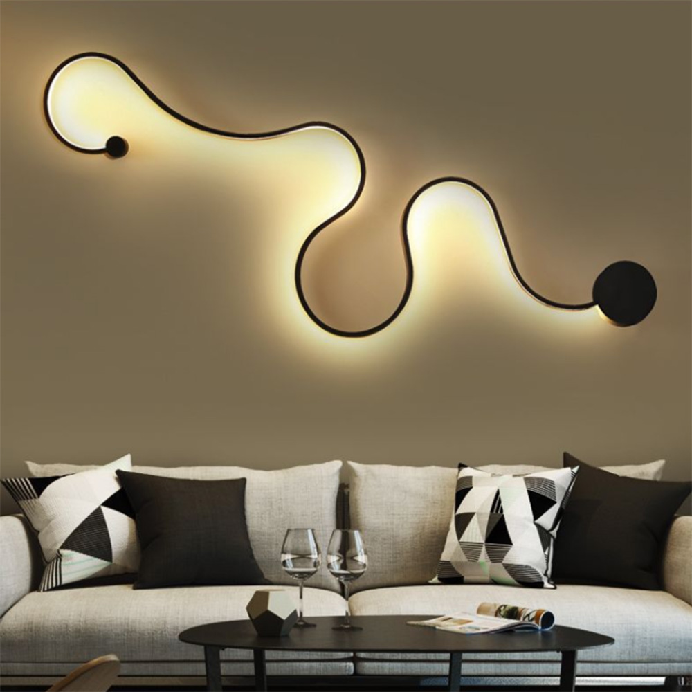 Nordic Modern Luxury Long Strip Snake Led Wall Sconce Lamp Interior Decoration Lighting