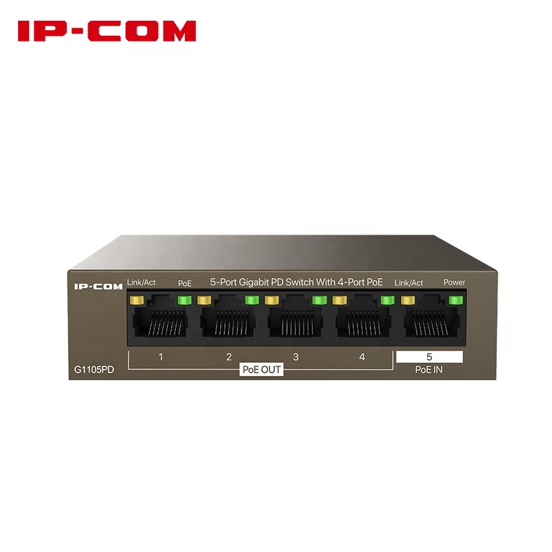 IP-COM G1105PD 5-разъемное зарядное usb-устройство порт Gigabit Ethernet-коммутатор питания через Ethernet 4 порта 1000 м PoE IP камера