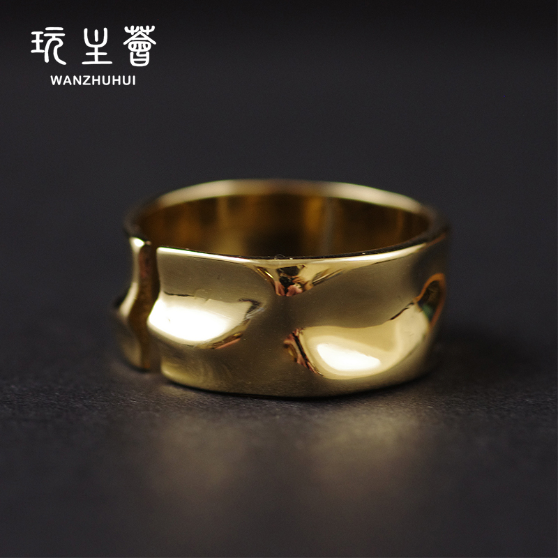 Фабричное женское ювелирное изделие, медная латунь, 14k золото, заполненное Широким Кольцом