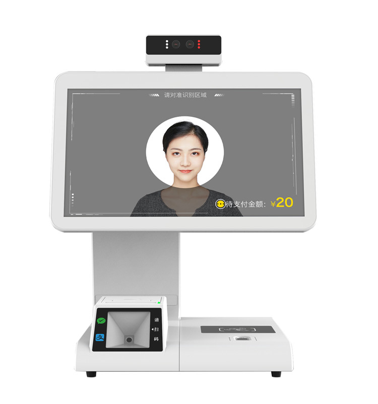 10.1"+13.3 " Dual Touch Screen Pos Desktop Facial Recognition Temperature Display Pos Systems