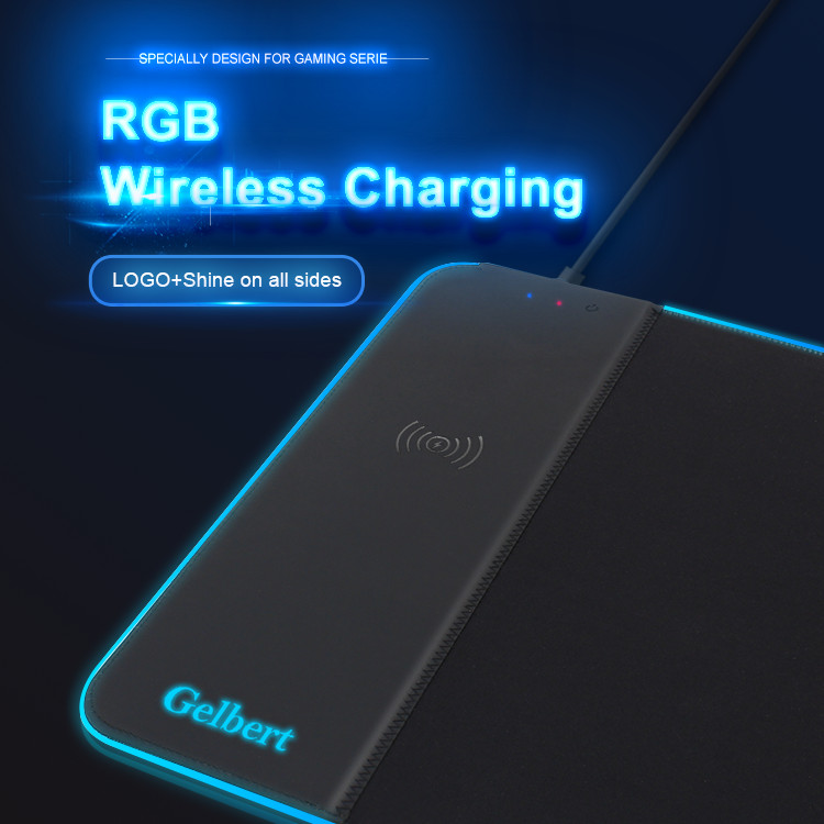 Wireless Charging Mouse Pad Oversized RGB Luminous Gamer Desk Mat Non-slip Glowing Gaming Mousepad With LED Smart Music Light