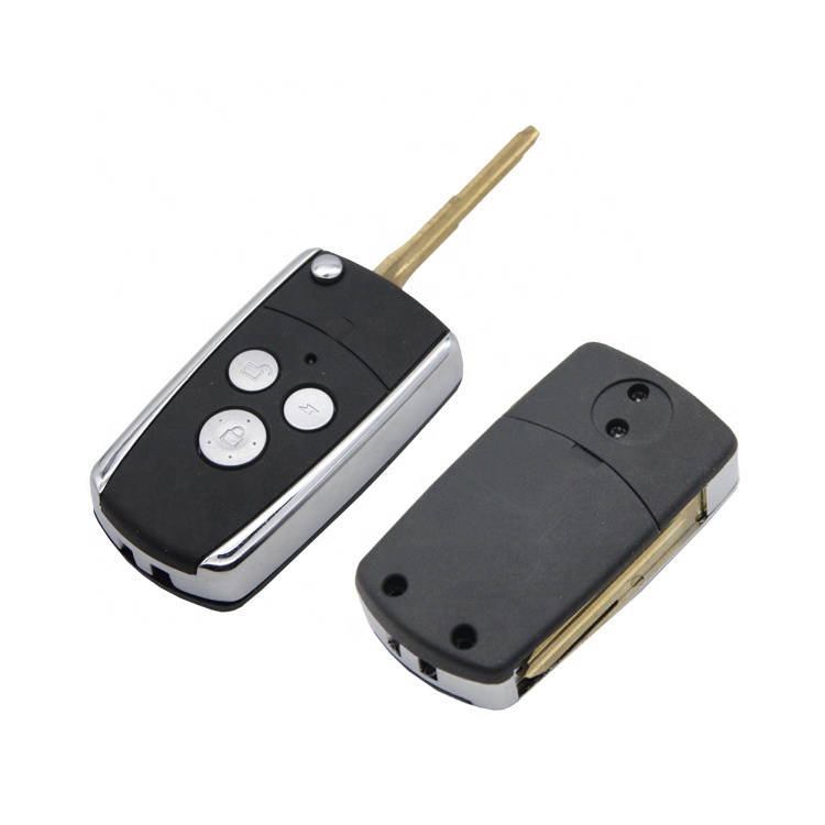 Hot Selling Hyund Car Key Replacement Shell Shiny Remote Case Car Key Brass Blank with 3 Buttons