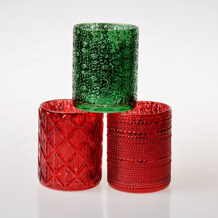 Малый ртуть тиснением цвет tealight votive стекло подсвечник jar для домашний декор