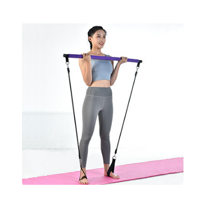 Multifunctional Fitness Exercise Bar Pilates Stick With Resistance Bands