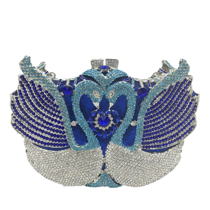 Expensive Trendy Women Swan Clutch Crystal Evening Bags Wedding Party Dinner Handbag Ladies Rhinestone Minaudiere Handbag