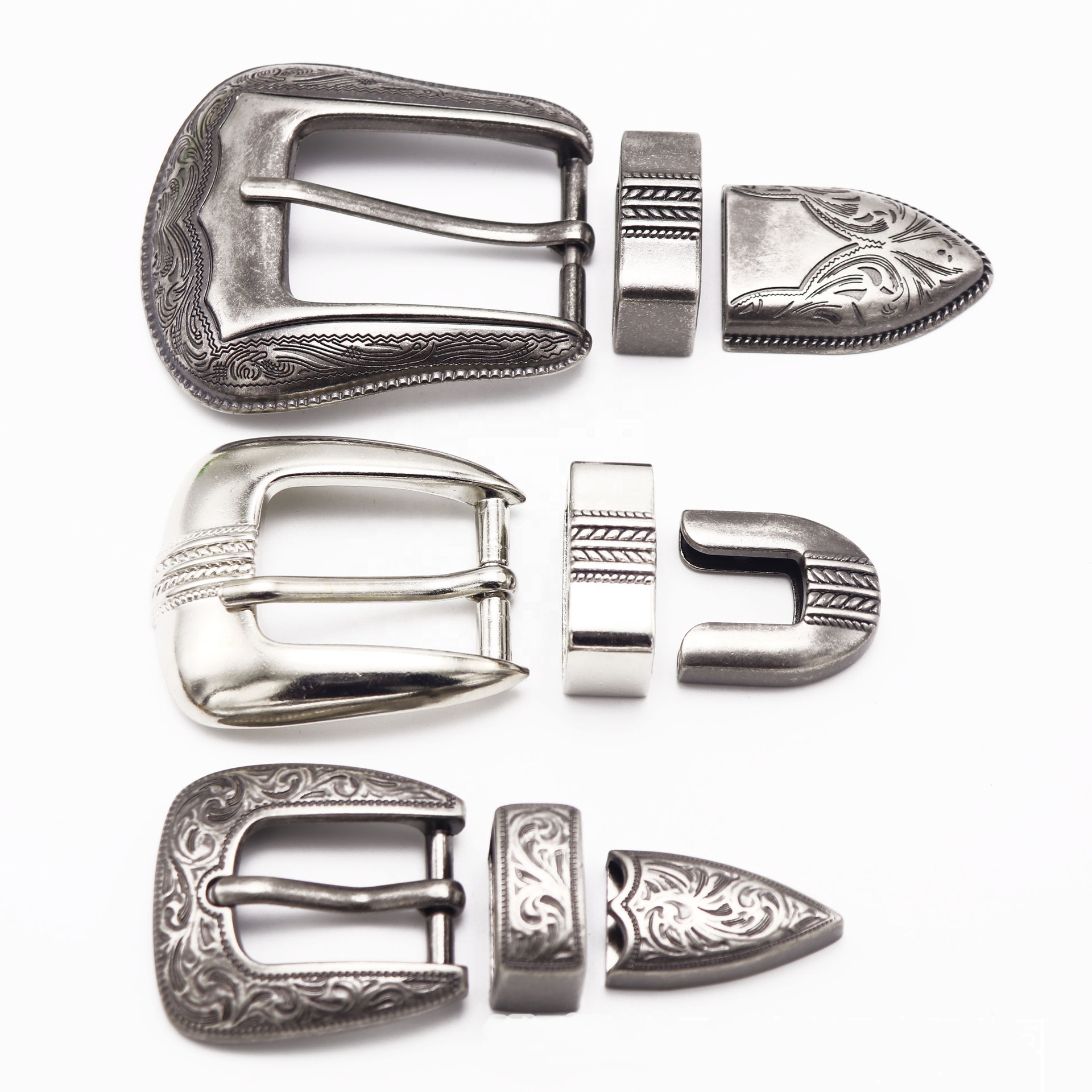 Fashion Belt Accessories Men Women Western Belt Buckle Sets 3 Piece