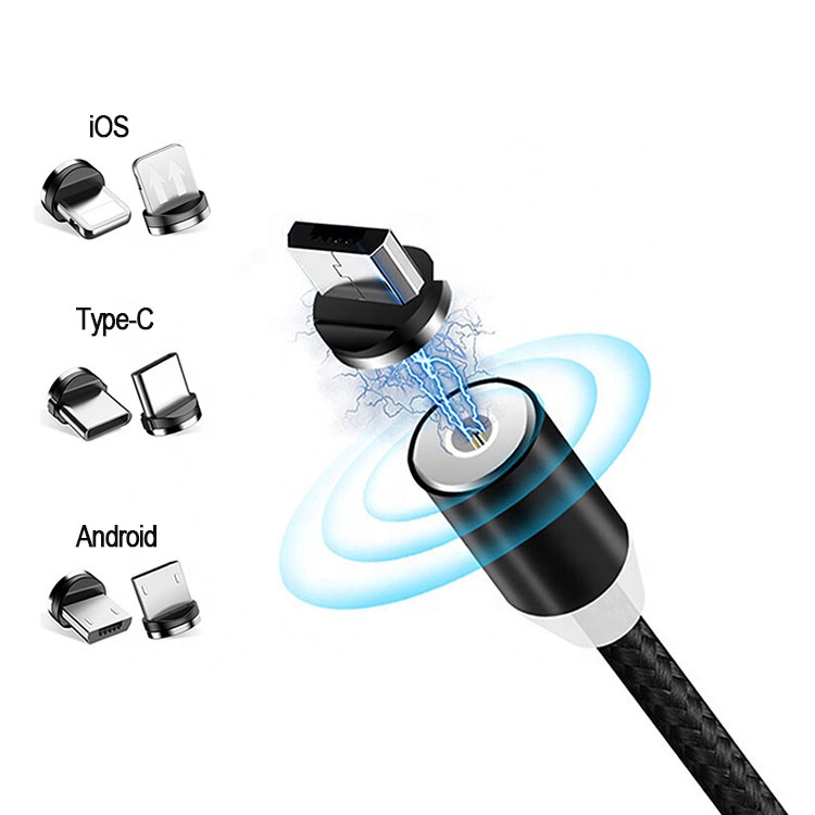 Магнитный USB-кабель TOYOUMI 3 в 1 с интерфейсом Type-C Micro iOS, зарядный кабель