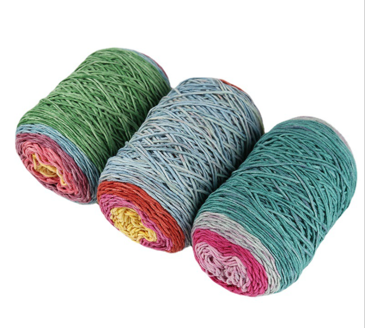 Charmkey Cotton Acrylic hand knitting rainbow knitting crochet yarn cake wool yarn