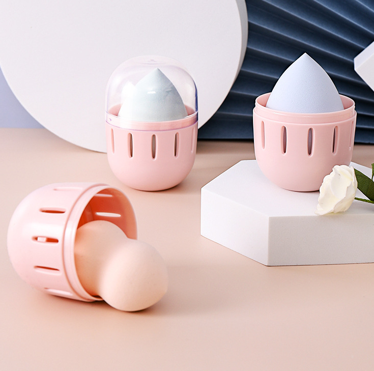 OEM package Makeup sponge holder Blender box Plastic Cosmetic tool organizer