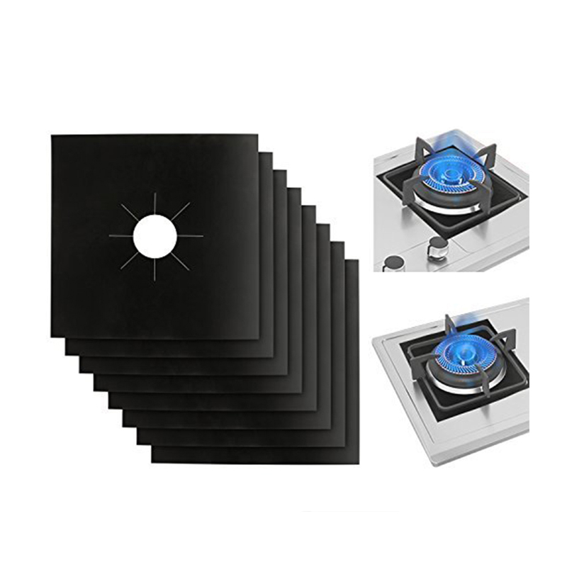 Kitchen use oil-proof PTFE stove burner cover gas range protectors silver black