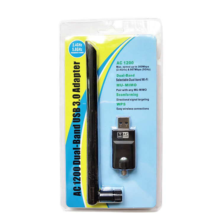 Usb wifi адаптер AC 1200M компьютер ПК двухдиапазонный 2,4G/5,8G