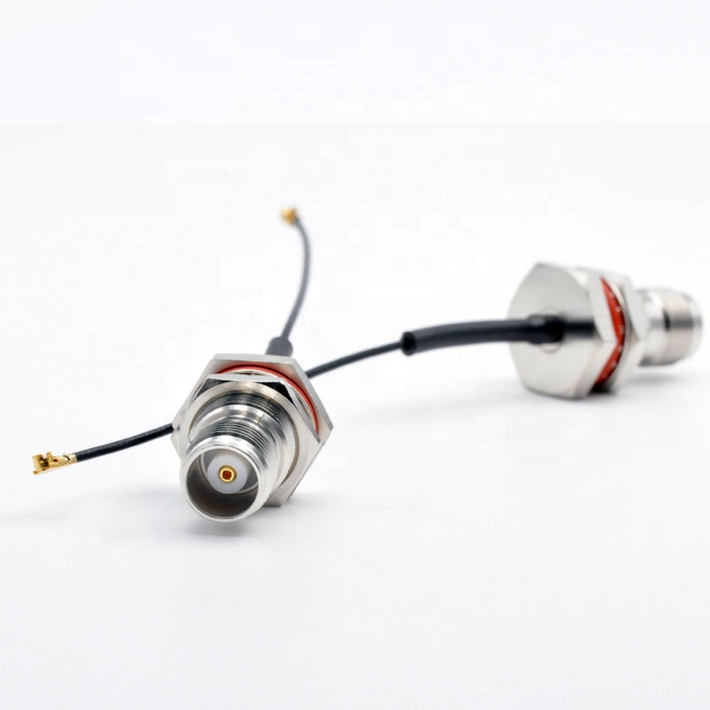 TNC female Waterproof Bulkhead to U.FL/MHF прямоугольный разъем, MIC1.32 кабель, 100 мм кабель в сборе