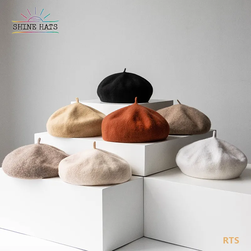 Shinehats Vintage 100% Wool Custom Berets Femme French Boinas Berrete Caps Artist Beret Hat for Women