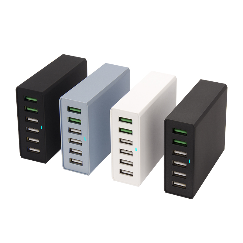 OEM 6 многопортовый 60 Вт QC3.0 Smart IC 2.4A USB дорожное настольное зарядное устройство для мобильного телефона